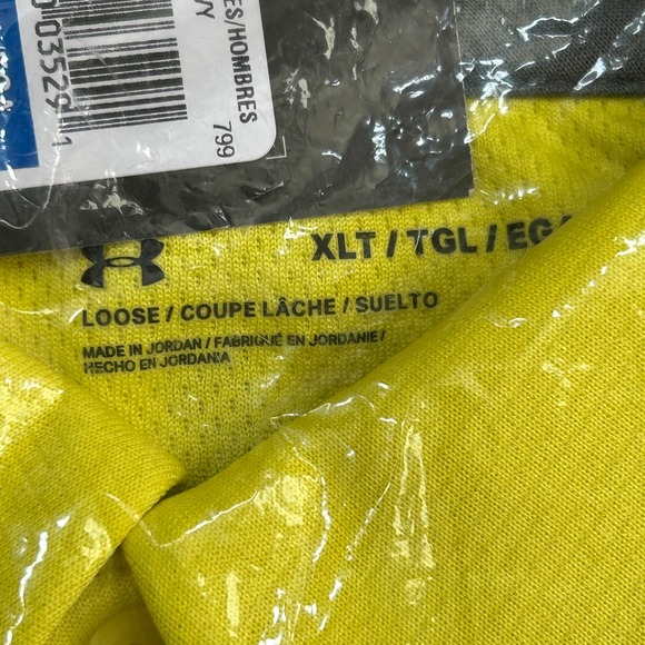 Under Armour Mens Tech Polo Shirt Yellow Short Sleeve Loose Fit 1290140 XLT NWT - Picture 3 of 8